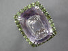 EXTRA LARGE 14.66CT DIAMOND & AAA PURPLE & GREEN AMETHYST 18K WHITE GOLD 3D RING
