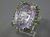 EXTRA LARGE 14.66CT DIAMOND & AAA PURPLE & GREEN AMETHYST 18K WHITE GOLD 3D RING