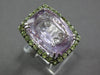 EXTRA LARGE 14.66CT DIAMOND & AAA PURPLE & GREEN AMETHYST 18K WHITE GOLD 3D RING