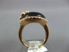 ESTATE LARGE .51CT DIAMOND & AAA ONYX 14KT ROSE GOLD FLOWER BUTTERFLY OVAL RING