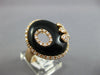 ESTATE LARGE .51CT DIAMOND & AAA ONYX 14KT ROSE GOLD FLOWER BUTTERFLY OVAL RING