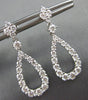 ESTATE 1.70CT DIAMOND 18KT WHITE GOLD 3D CLASSIC OPEN TEAR DROP HANGING EARRINGS
