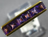 ESTATE .90CT AAA AMETHYST 18KT YELLOW GOLD 3D ASSCHER CUT FILIGREE FUN RING