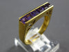 ESTATE .90CT AAA AMETHYST 18KT YELLOW GOLD 3D ASSCHER CUT FILIGREE FUN RING
