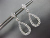 ESTATE 1.70CT DIAMOND 18KT WHITE GOLD 3D CLASSIC OPEN TEAR DROP HANGING EARRINGS