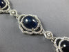 EXTRA LARGE 59.54CT LONG DIAMOND & AAA SAPPHIRE 18K WHITE GOLD COCKTAIL BRACELET