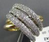 ESTATE LARGE 1.51CT DIAMOND 14KT 2 TONE GOLD 3D MULTI ROW CRISS CROSS FUN RING