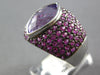 EXTRA LARGE 5.66CT AAA AMETHYST & PINK SAPPHIRE 18K WHITE GOLD MARQUISE FUN RING