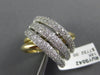 ESTATE LARGE 1.51CT DIAMOND 14KT 2 TONE GOLD 3D MULTI ROW CRISS CROSS FUN RING