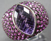 EXTRA LARGE 5.66CT AAA AMETHYST & PINK SAPPHIRE 18K WHITE GOLD MARQUISE FUN RING