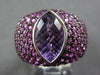EXTRA LARGE 5.66CT AAA AMETHYST & PINK SAPPHIRE 18K WHITE GOLD MARQUISE FUN RING