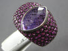 EXTRA LARGE 5.66CT AAA AMETHYST & PINK SAPPHIRE 18K WHITE GOLD MARQUISE FUN RING