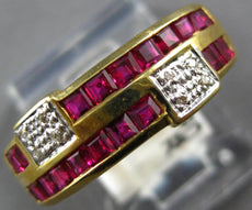1.24CT DIAMOND & AAA RUBY 18KT YELLOW GOLD ROUND & PRINCESS CRISS CROSS FUN RING