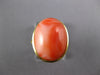 ANTIQUE WIDE AAA CORAL 14KT YELLOW GOLD 3D CLASSIC OVAL FUN RING #27147
