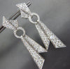 LARGE 4.61CT DIAMOND 18KT WHITE GOLD 3D MULTI ROW TRIANGULAR HANGING EARRINGS