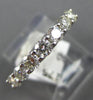 ESTATE .72CT DIAMOND 14KT WHITE GOLD 3D CLASSIC 7 STONE ROUND ANNIVERSARY RING
