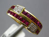 1.24CT DIAMOND & AAA RUBY 18KT YELLOW GOLD ROUND & PRINCESS CRISS CROSS FUN RING