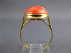 ANTIQUE WIDE AAA CORAL 14KT YELLOW GOLD 3D CLASSIC OVAL FUN RING #27147