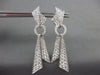 LARGE 4.61CT DIAMOND 18KT WHITE GOLD 3D MULTI ROW TRIANGULAR HANGING EARRINGS