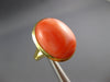 ANTIQUE WIDE AAA CORAL 14KT YELLOW GOLD 3D CLASSIC OVAL FUN RING #27147
