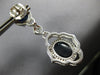 LARGE 2.8CT DIAMOND & AAA SAPPHIRE 18KT WHITE GOLD OVAL & ROUND HANGING EARRINGS