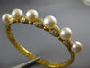 LARGE 1.29CT DIAMOND & AAA SOUTH SEA PEARL 14KT YELLOW GOLD 3D BANGLE BRACELET
