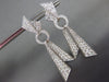 LARGE 4.61CT DIAMOND 18KT WHITE GOLD 3D MULTI ROW TRIANGULAR HANGING EARRINGS