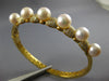LARGE 1.29CT DIAMOND & AAA SOUTH SEA PEARL 14KT YELLOW GOLD 3D BANGLE BRACELET