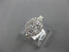 ESTATE WIDE .60CT DIAMOND 14KT WHITE GOLD 3D CLASSIC CLUSTER OVAL FUN LOVE RING