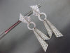 LARGE 4.61CT DIAMOND 18KT WHITE GOLD 3D MULTI ROW TRIANGULAR HANGING EARRINGS