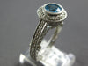 LARGE 1.56CT DIAMOND & AAA BLUE TOPAZ 14KT WHITE GOLD FILIGREE ENGAGEMENT RING