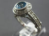 LARGE 1.56CT DIAMOND & AAA BLUE TOPAZ 14KT WHITE GOLD FILIGREE ENGAGEMENT RING
