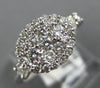 ESTATE WIDE .60CT DIAMOND 14KT WHITE GOLD 3D CLASSIC CLUSTER OVAL FUN LOVE RING