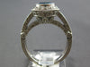 LARGE 1.56CT DIAMOND & AAA BLUE TOPAZ 14KT WHITE GOLD FILIGREE ENGAGEMENT RING