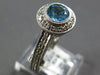 LARGE 1.56CT DIAMOND & AAA BLUE TOPAZ 14KT WHITE GOLD FILIGREE ENGAGEMENT RING