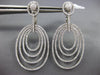 ESTATE LARGE 1.93CT DIAMOND 18KT WHITE GOLD MULTI OVAL CLIP ON HANGING EARRINGS