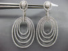 ESTATE LARGE 1.93CT DIAMOND 18KT WHITE GOLD MULTI OVAL CLIP ON HANGING EARRINGS