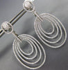 ESTATE LARGE 1.93CT DIAMOND 18KT WHITE GOLD MULTI OVAL CLIP ON HANGING EARRINGS
