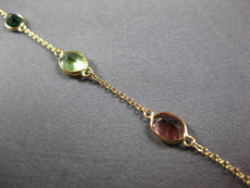 5.07CT AAA MULTI COLOR TOURMALINE 14KT YELLOW GOLD OVAL BY THE YARD FUN BRACELET