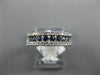 WIDE .86CT DIAMOND & AAA SAPPHIRE 14KT WHITE GOLD 3 ROW CLASSIC ANNIVERSARY RING
