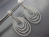 ESTATE LARGE 1.93CT DIAMOND 18KT WHITE GOLD MULTI OVAL CLIP ON HANGING EARRINGS