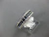 WIDE .86CT DIAMOND & AAA SAPPHIRE 14KT WHITE GOLD 3 ROW CLASSIC ANNIVERSARY RING