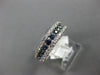WIDE .86CT DIAMOND & AAA SAPPHIRE 14KT WHITE GOLD 3 ROW CLASSIC ANNIVERSARY RING
