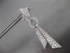 LARGE 4.61CT DIAMOND 18KT WHITE GOLD 3D MULTI ROW TRIANGULAR HANGING EARRINGS