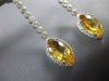 LARGE 6.20CT DIAMOND & AAA BLUE TOPAZ & CITRINE 18KT WHITE GOLD HANGING EARRINGS