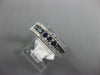 WIDE .86CT DIAMOND & AAA SAPPHIRE 14KT WHITE GOLD 3 ROW CLASSIC ANNIVERSARY RING