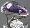 EXTRA LARGE 12.52CT DIAMOND & AAA AMETHYST 14KT WHITE GOLD 3D TRILLION FUN RING