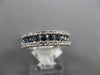 WIDE .86CT DIAMOND & AAA SAPPHIRE 14KT WHITE GOLD 3 ROW CLASSIC ANNIVERSARY RING