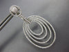 ESTATE LARGE 1.93CT DIAMOND 18KT WHITE GOLD MULTI OVAL CLIP ON HANGING EARRINGS