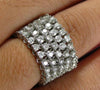 LARGE 2.53CT DIAMOND 18KT WHITE GOLD 3D MULTI ROW 3/4 ETERNITY ANNIVERSARY RING